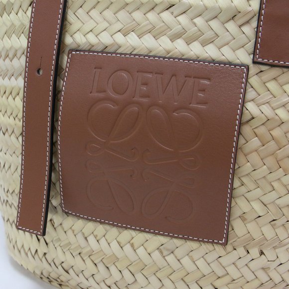 LOEWE Loewe Bag Natural Tan Size: Medium Tote Shoulder Basket Anagram Raffia ... - Picture 7 of 8